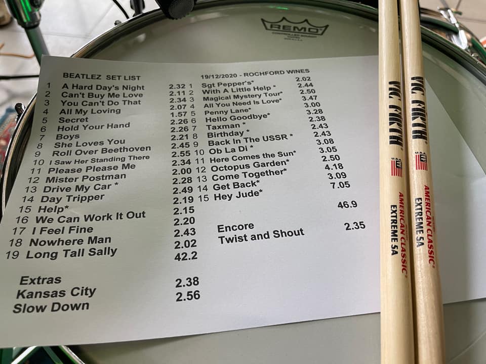 Beatlez set list