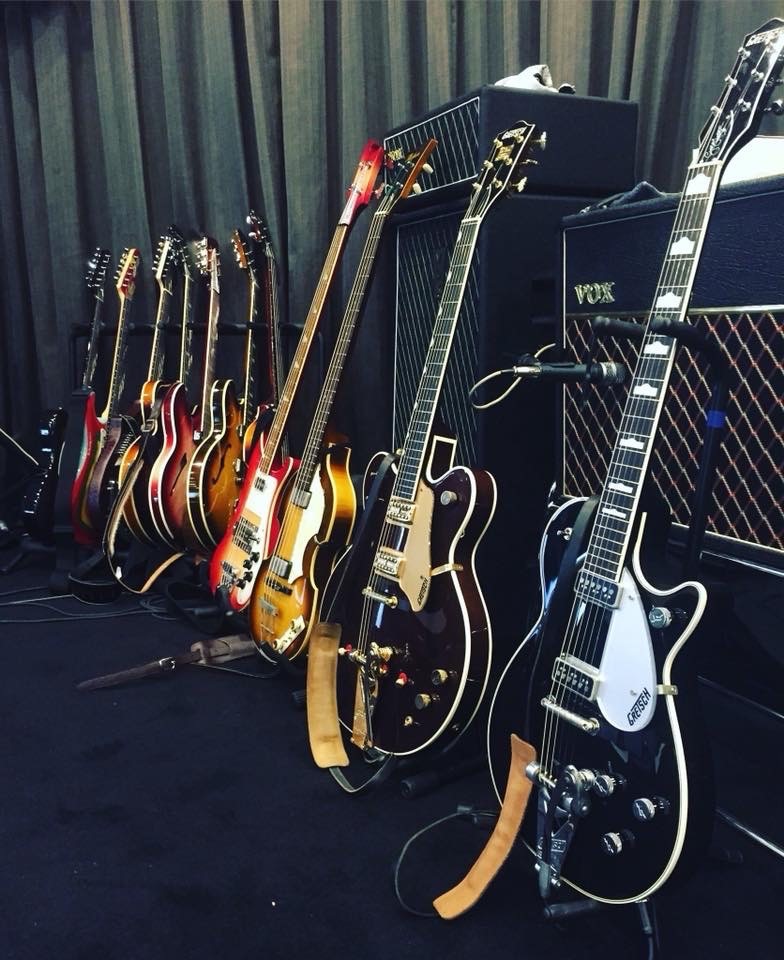 Some of the many guitars belonging to our John, Paul and George