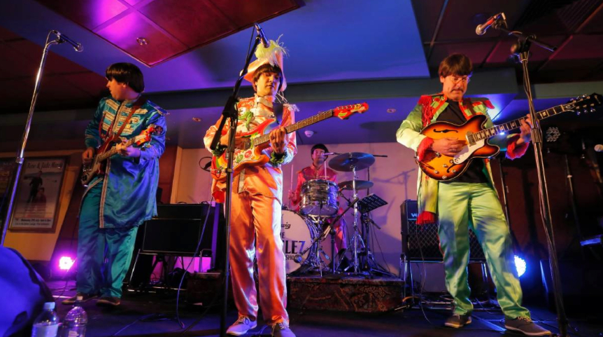 Our Sgt. Peppers costumes on display at the Albury Beatles Festival